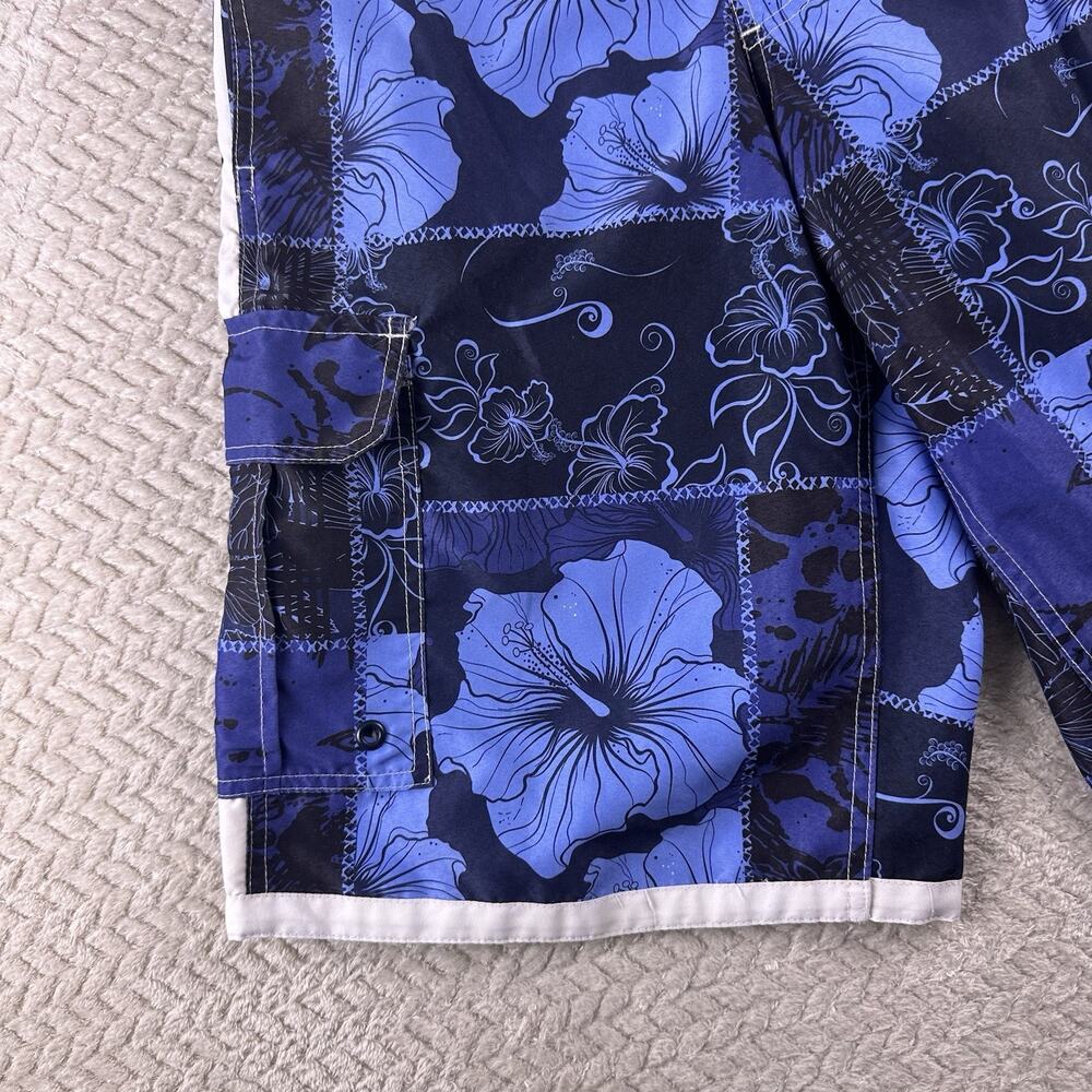 AIRWALK Men’s Size Small SWIM TRUNKS BOARD SHORTS Blue Floral Mesh Lining‎ - Picture 8 of 14